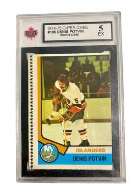 1974-75 O-Pee-Chee Denis Potvin Rookie Card #195 Graded KSA 5 EX Islanders